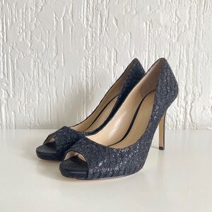 Enzo Angiolini Black Peep Toe Heels Size 9